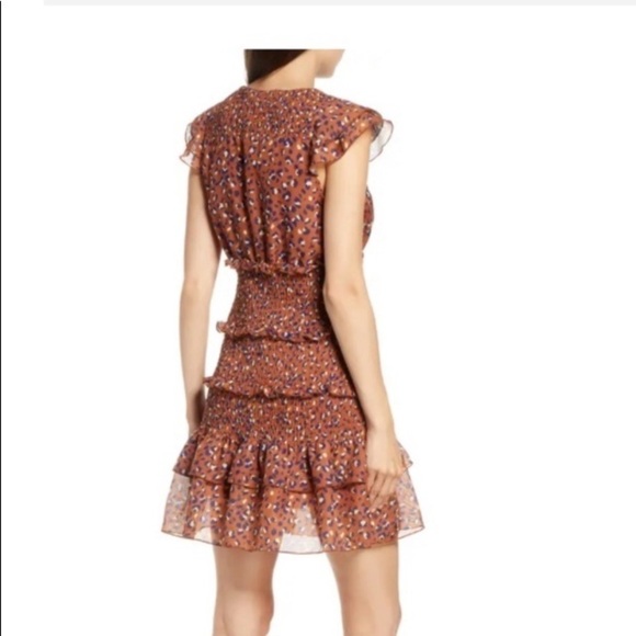 Foxiedox Mini Luna Animal Print Tiered Ruffle Dress M feminine cheetah leopard - Picture 3 of 14